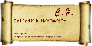 Czifrák Hümér névjegykártya